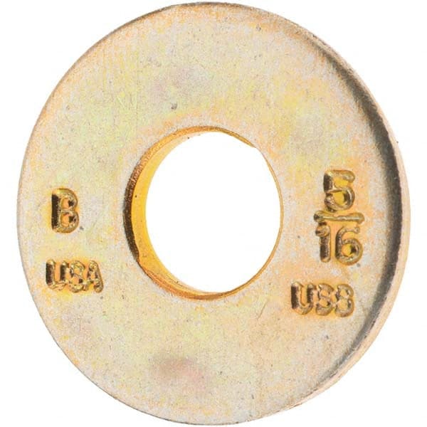 5/16″ Screw USS Flat Washer: Carbon Steel, Zinc-Plated Yellow Chromate 11/32″ ID, 0.875″ OD, 5/64″ Thick