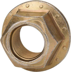 Made in USA - 3/4-10 Grade G Steel Hex Flange Lock Nut - Zinc Yellow Dichromate Finish - Americas Industrial Supply