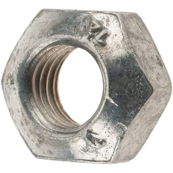 Made in USA - M10x1.50 Metric Coarse Grade 12 Hex Lock Nut with Distorted Thread - 10mm High, Cadmium Dicromate Finish - Americas Industrial Supply