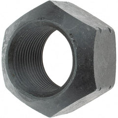 Made in USA - 1-14 UNF Grade L9 Hex Lock Nut with Distorted Thread - 1-1/2" Width Across Flats, Uncoated with Wax Finish - Americas Industrial Supply