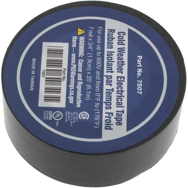 Value Collection - 3/4" x 20', Black Vinyl Electrical Tape - Americas Industrial Supply