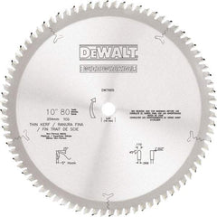 DeWALT - 10" Diam, 5/8" Arbor Hole Diam, 80 Tooth Wet & Dry Cut Saw Blade - Tungsten Carbide-Tipped, Standard Round Arbor - Americas Industrial Supply