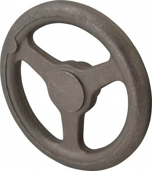 Made in USA - 8", Straight Handwheel - 1-7/8" Hub, Cast Iron, Plain Finish - Americas Industrial Supply