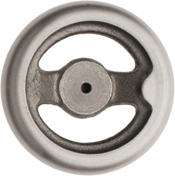 Made in USA - 4", Offset Handwheel - 1-1/8" Hub, Cast Iron, Plain Finish - Americas Industrial Supply