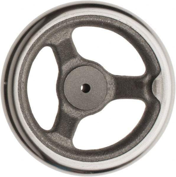 Made in USA - 6", Offset Handwheel - 1-3/8" Hub, Cast Iron, Plain Finish - Americas Industrial Supply