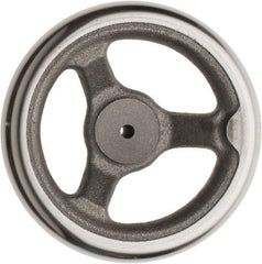 Made in USA - 6", Offset Handwheel - 1-3/8" Hub, Cast Iron, Plain Finish - Americas Industrial Supply