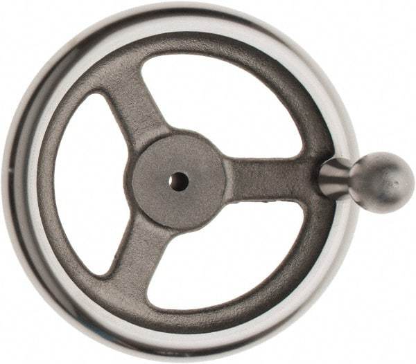 Made in USA - 7", Offset Handwheel - 1-5/8" Hub, Cast Iron, Plain Finish - Americas Industrial Supply