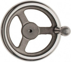Made in USA - 7", Offset Handwheel - 1-5/8" Hub, Cast Iron, Plain Finish - Americas Industrial Supply