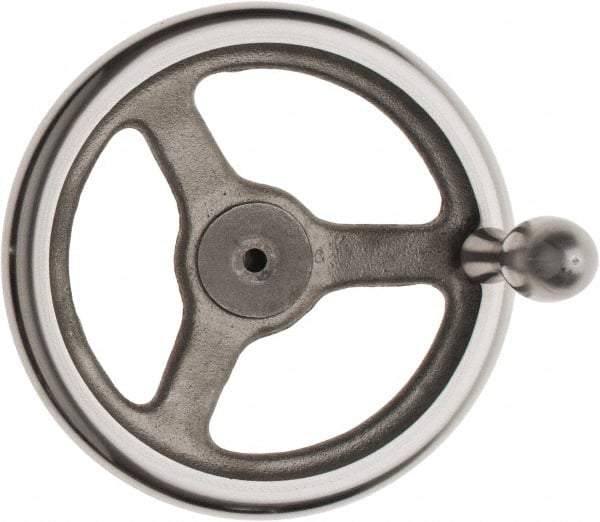 Made in USA - 8", Offset Handwheel - 1-3/4" Hub, Cast Iron, Plain Finish - Americas Industrial Supply