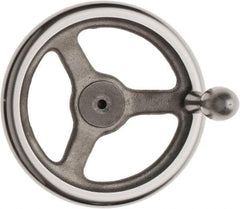 Made in USA - 8", Offset Handwheel - 1-3/4" Hub, Cast Iron, Plain Finish - Americas Industrial Supply