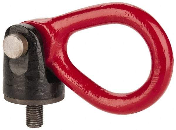 Made in USA - 15,000 Lb Capacity, Alloy Steel, 7/8-9 Thread, Fixed Lifting Eye Bolt - Fully Threaded, 1-5/16" Thread Length, Shoulder - Americas Industrial Supply