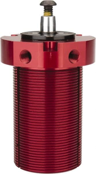 De-Sta-Co - 90 Lb Clamping Force, Left Hand Swing, 31.75mm Total Stroke, Single-Acting Pneumatic Swing Clamp - 1/8 NPT Port, 85.3mm Body Length x 76.2mm Body Width, 2.01 Cu In (Clamp), 2.26 Cu In (Unclamp), 130 Max psi - Americas Industrial Supply