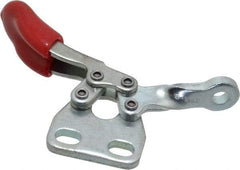 De-Sta-Co - 60 Lb Holding Capacity, Horizontal Handle, Manual Hold Down Toggle Clamp - 82° Handle Movement, 94° Bar Opening, Solid Bar, Straight Base, Electro-Plated Zinc, Carbon Steel - Americas Industrial Supply