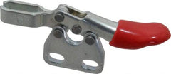 De-Sta-Co - 60 Lb Holding Capacity, Horizontal Handle, Manual Hold Down Toggle Clamp - 80° Handle Movement, 90° Bar Opening, U-Bar, Straight Base, Electro-Plated Zinc, Carbon Steel - Americas Industrial Supply