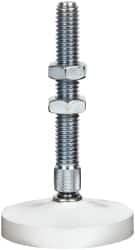 De-Sta-Co - 3/8-16 Carbon Steel Swivel Foot Tip Clamp Spindle Assembly - 61.98mm Thread Length, 90.4mm OAL, Flat Tip Cap, 2" Tip Surface Diam, Use with Toggle Clamps - Americas Industrial Supply