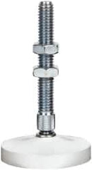 De-Sta-Co - 3/8-16 Carbon Steel Swivel Foot Tip Clamp Spindle Assembly - 61.98mm Thread Length, 90.4mm OAL, Flat Tip Cap, 2" Tip Surface Diam, Use with Toggle Clamps - Americas Industrial Supply