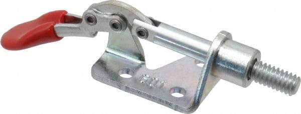 De-Sta-Co - 100 Lb Load Capacity, Flanged Base, Carbon Steel, Standard Straight Line Action Clamp - 3 Mounting Holes, 0.17" Mounting Hole Diam, 1/4" Plunger Diam, Thumb Handle - Americas Industrial Supply