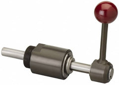 De-Sta-Co - 3,000 N Capacity, M6 Plunger, 12mm Plunger Diam, Through Hole Mt, One Hand, Hand Lever Actuation, Variable Stroke Straight Line Action Clamp - 45mm Max Rapid Stroke, 3mm Max Clamping Stroke, 153mm OAL - Americas Industrial Supply