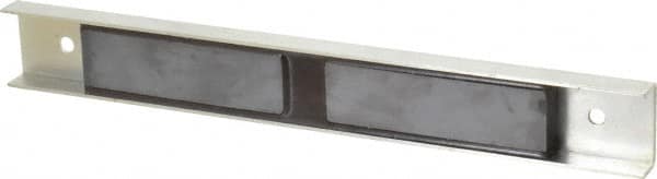 Eclipse - 30 Max Pull Force Lb, 12" Long x 1-1/2" Wide x 5/8" Thick, Rectangular Channel, Ceramic Fixture Magnet - 212°F Max Operating Temp, 0.01" Mounting Hole Diam, Stainless Steel Housing - Americas Industrial Supply