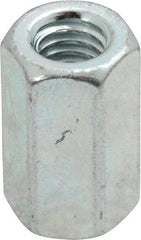 Value Collection - 5/16-18 UNC, 7/8" OAL Steel Standard Coupling Nut - Zinc-Plated Finish, 1/2" Width Across Flats - Americas Industrial Supply