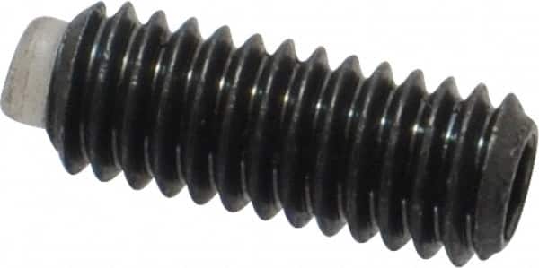 J.W. Winco - M4x0.70 Metric Coarse, 10mm Length of Thread, Soft Tip Point Set Screw - Grade 5.8 Steel, 2mm Key - Americas Industrial Supply