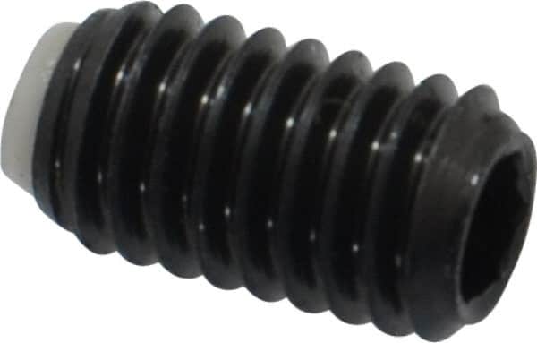 J.W. Winco - M6x1.00 Metric Coarse, 10mm Length of Thread, Soft Tip Point Set Screw - Grade 5.8 Steel, 3mm Key - Americas Industrial Supply