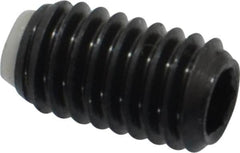 J.W. Winco - M6x1.00 Metric Coarse, 10mm Length of Thread, Soft Tip Point Set Screw - Grade 5.8 Steel, 3mm Key - Americas Industrial Supply