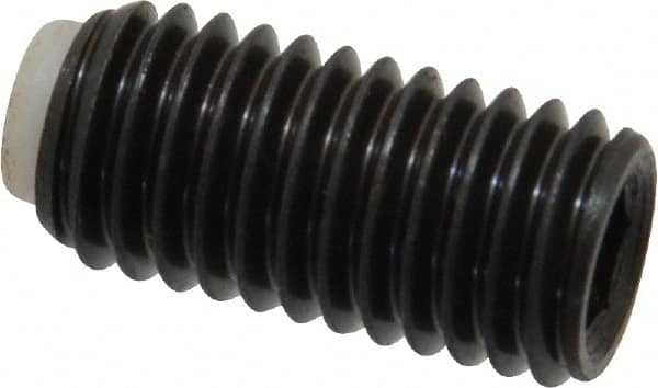 J.W. Winco - M10x1.50 Metric Coarse, 20mm Length of Thread, Soft Tip Point Set Screw - Grade 5.8 Steel, 5mm Key - Americas Industrial Supply