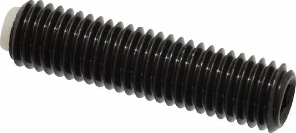 J.W. Winco - M10x1.50 Metric Coarse, 40mm Length of Thread, Soft Tip Point Set Screw - Grade 5.8 Steel, 5mm Key - Americas Industrial Supply