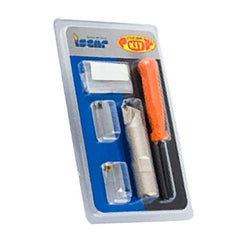 Iscar - 45° Lead Angle, 37/64" Min Cut Diam, Indexable Chamfer and Angle End Mill - 2 Inserts, SOMT 060204-HQ Insert Style, Straight Shank - Americas Industrial Supply