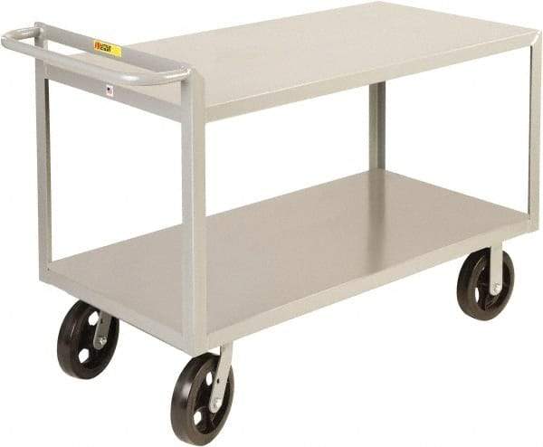 Little Giant - 2,000 Lb Capacity, 24" Wide x 53-1/2" Long x 30" High Shelf Cart - 2 Shelf, Steel, 2 Rigid/2 Swivel Casters - Americas Industrial Supply