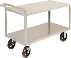 Little Giant - 2,000 Lb Capacity, 30" Wide x 53-1/2" Long x 30" High Shelf Cart - 2 Shelf, Steel, 2 Rigid/2 Swivel Casters - Americas Industrial Supply