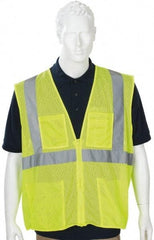 PIP - High Visibility Vest - CL2 ZIP FRONT LIME MED BARRIERE MESH FABRIC VEST - Americas Industrial Supply
