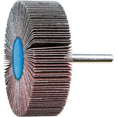 PFERD - 3" Diam x 1" Face Width, Aluminum Oxide Coated Mounted Flap Wheel - 1/4" Shank Mount, 120 Grit, 20,000 Max RPM - Americas Industrial Supply