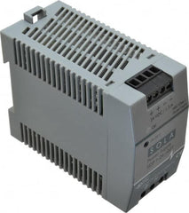 Sola/Hevi-Duty - 100 Watt, 1.30 Amp, 264 VAC, 375 VDC Input, 24 to 28 VDC Output, DIN Rail Power Supply - Screw Terminal Connection, 1 Output, 1.77 Inch Wide x 3.58 Inch Deep x 2.95 Inch High, Up to 83% Efficiency, 14 to 140°F, Green LED Display - Americas Industrial Supply