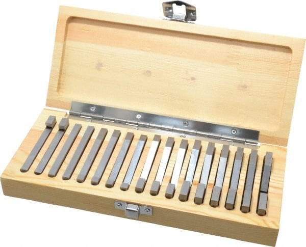SPI - 0.25 to 45° Angle, Angle Block Set - 45-50 Rc Hardness, Includes 2 Riser Blocks, 17 Pieces - Americas Industrial Supply