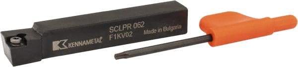 Kennametal - SCLP, Right Hand Cut, 5° Lead Angle, 3/8" Shank Height x 3/8" Shank Width, Positive Rake Indexable Turning Toolholder - 2-1/2" OAL, CP..21.5. Insert Compatibility, Series Screw-On - Americas Industrial Supply
