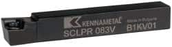 Kennametal - SCLP, Right Hand Cut, 5° Lead Angle, 1/2" Shank Height x 1/2" Shank Width, Positive Rake Indexable Turning Toolholder - 3-1/2" OAL, CP..32.5. Insert Compatibility, Series Screw-On - Americas Industrial Supply