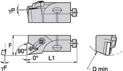 Kennametal - MTFN, Left Hand Cut, 0° Lead Angle, 1-1/2" Shank Height x 1-1/2" Shank Width, Negative Rake Indexable Turning Toolholder - 7" OAL, TN..66. Insert Compatibility, Series Kenloc - Americas Industrial Supply