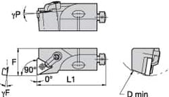 Kennametal - MTFN, Left Hand Cut, 0° Lead Angle, 1-1/2" Shank Height x 1-1/2" Shank Width, Negative Rake Indexable Turning Toolholder - 7" OAL, TN..66. Insert Compatibility, Series Kenloc - Americas Industrial Supply