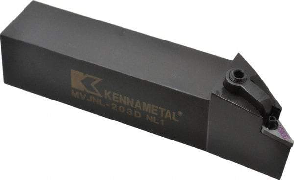 Kennametal - MVJN, Left Hand Cut, 3° Lead Angle, 1-1/4" Shank Height x 1-1/4" Shank Width, Negative Rake Indexable Turning Toolholder - 6" OAL, VN..33. Insert Compatibility, Series Kenloc - Americas Industrial Supply