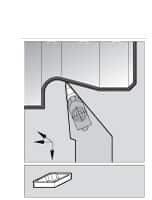 Kennametal - VP.., -5° Lead Angle NVLC External Left Hand Indexable Profiling Toolholder - 1-1/2" Shank Height x 1-1/2" Shank Width, 6" Long, Steel - Americas Industrial Supply
