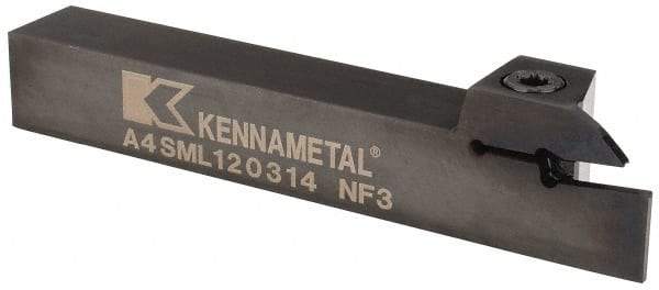 Kennametal - External Thread, 0.55" Max Depth of Cut, 3mm Min Groove Width, 127mm OAL, Left Hand Indexable Grooving Cutoff Toolholder - 19.05mm Shank Height x 19.05mm Shank Width, A4..03.. Insert Style, A4SM Toolholder Style, Series A4 - Americas Industrial Supply