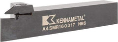 Kennametal - External Thread, 0.67" Max Depth of Cut, 3mm Min Groove Width, 152.4mm OAL, Right Hand Indexable Grooving Cutoff Toolholder - 25.4mm Shank Height x 25.4mm Shank Width, A4..03.. Insert Style, A4SM Toolholder Style, Series A4 - Americas Industrial Supply