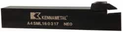 Kennametal - External Thread, 0.67" Max Depth of Cut, 3mm Min Groove Width, 152.4mm OAL, Left Hand Indexable Grooving Cutoff Toolholder - 25.4mm Shank Height x 25.4mm Shank Width, A4..03.. Insert Style, A4SM Toolholder Style, Series A4 - Americas Industrial Supply