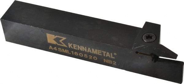 Kennametal - External Thread, 0.79" Max Depth of Cut, 5mm Min Groove Width, 152.4mm OAL, Left Hand Indexable Grooving Cutoff Toolholder - 25.4mm Shank Height x 25.4mm Shank Width, A4..05.. Insert Style, A4SM Toolholder Style, Series A4 - Americas Industrial Supply