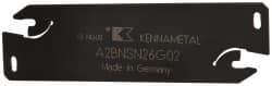 Kennametal - 1.0236" Blade Height, 0.0709" Blade Width, 3.5433" OAL, Neutral Cut, Double End Indexable Cut-Off Blade - 25mm Max Depth of Cut, A2BNSN Blade, A2 Cut-Off Series - Americas Industrial Supply
