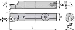 Kennametal - 21.39mm Min Bore Diam, 254mm OAL, 5/8" Shank Diam, A-SCLP-D Indexable Boring Bar - CP.. Insert, Screw Holding Method - Americas Industrial Supply