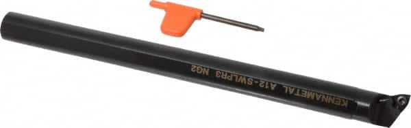 Kennametal - 23.62mm Min Bore Diam, 254mm OAL, 3/4" Shank Diam, A-SWLP Indexable Boring Bar - WP.. Insert, Screw Holding Method - Americas Industrial Supply