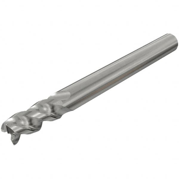 Iscar - 5/8", 3 Flute, Single End, Solid Carbide, 0.008" Corner Radius End Mill - 3-1/2" OAL, 45° Helix, Right Hand Flute, 1" LOC, Right Hand Cut - Americas Industrial Supply